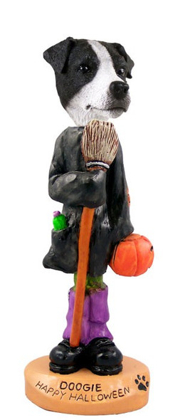 Black & White Smooth Coat Jack Russell Terrier Happy Halloween Doogie Collectible Dog Figurine