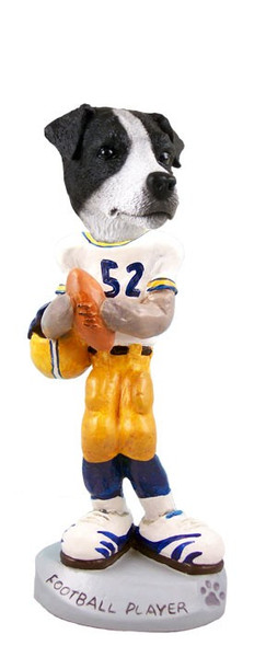 Black & White Smooth Coat Jack Russell Terrier Football Player Doogie Collectible Dog Figurine