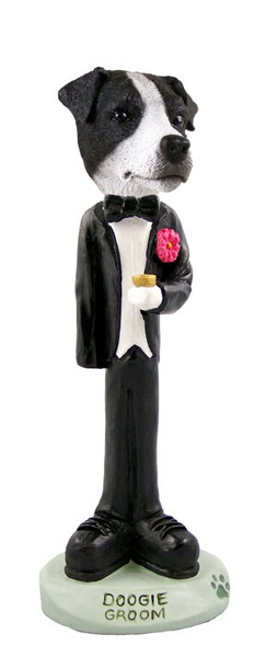 Black & White Smooth Coat Jack Russell Terrier Groom Doogie Collectible Dog Figurine