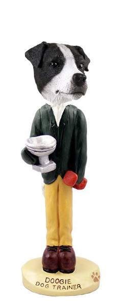 Black & White Smooth Coat Jack Russell Terrier Trainer Doogie Collectible Dog Figurine