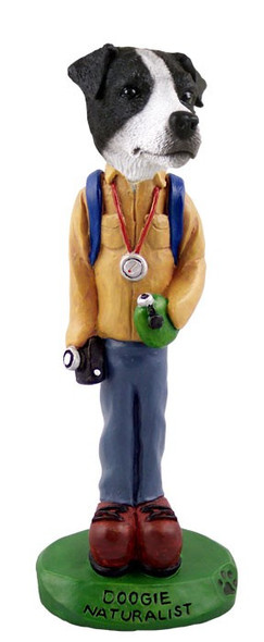 Black & White Smooth Coat Jack Russell Terrier Naturalist Doogie Collectible Dog Figurine