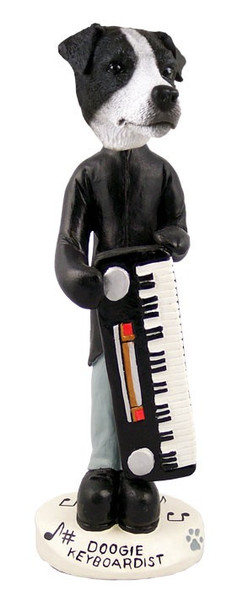 Black & White Smooth Coat Jack Russell Terrier Keyboardist Doogie Collectible Dog Figurine