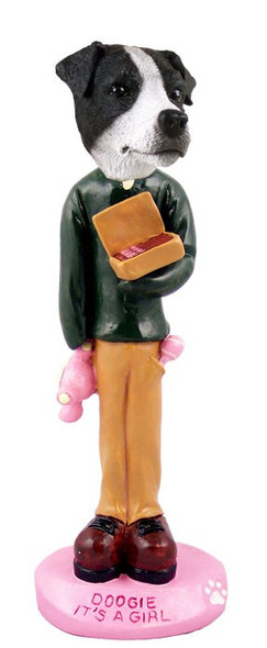 Black & White Smooth Coat Jack Russell Terrier It's a Girl Doogie Collectible Dog Figurine