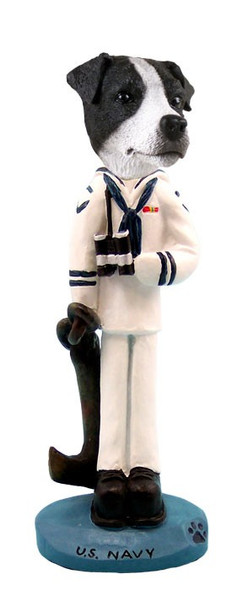 Black & White Smooth Coat Jack Russell Terrier U S Navy Doogie Collectible Dog Figurine