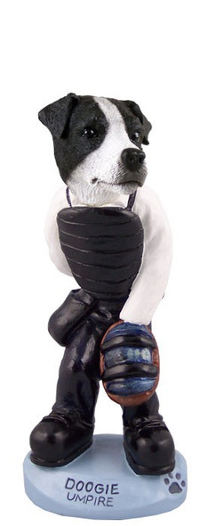 Black & White Smooth Coat Jack Russell Terrier Umpire Doogie Collectible Dog Figurine