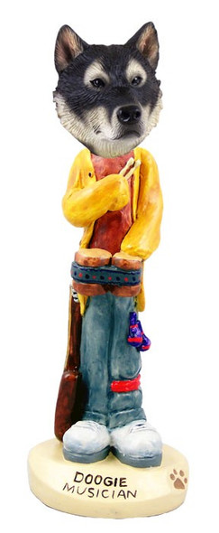 Alaskan Malamute Musician Doogie Collectible Dog Figurine