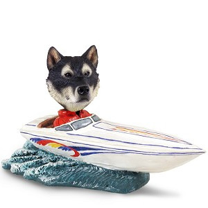 Alaskan Malamute Motorboat Doogie Collectible Dog Figurine