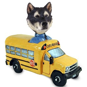 Alaskan Malamute School Bus Doogie Collectible Dog Figurine