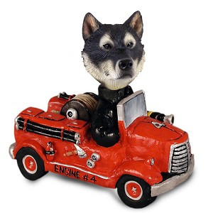 Alaskan Malamute Fire Engine Doogie Collectible Dog Figurine