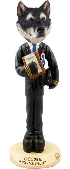 Alaskan Malamute Airline Pilot Doogie Collectible Dog Figurine