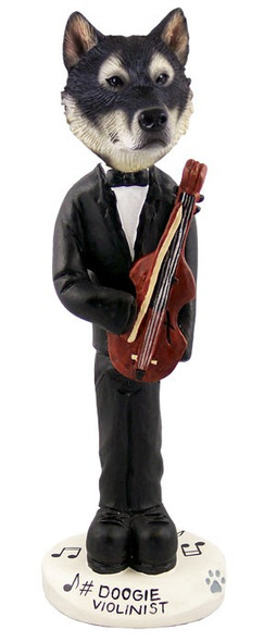 Alaskan Malamute Violinist Doogie Collectible Dog Figurine