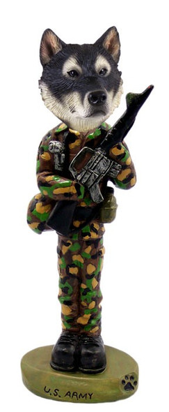 Alaskan Malamute U S Army Doogie Collectible Dog Figurine