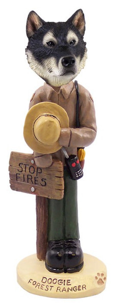 Alaskan Malamute Forest Ranger Doogie Collectible Dog Figurine