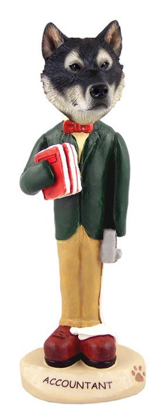 Alaskan Malamute Accountant Doogie Collectible Dog Figurine