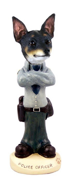 Rat Terrier Police Doogie Collectible Dog Figurine