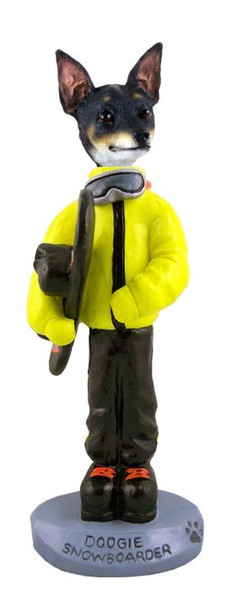 Rat Terrier Snowboarder Doogie Collectible Dog Figurine