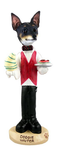 Rat Terrier Waiter Doogie Collectible Dog Figurine