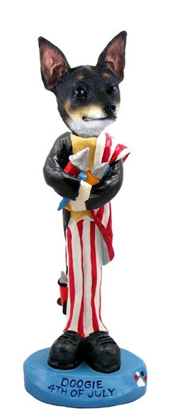 Rat Terrier 4th Of July Doogie Collectible Dog Figurine