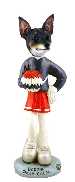 Rat Terrier Female Cheerleader Doogie Collectible Dog Figurine
