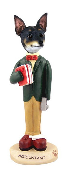 Rat Terrier Male Accountant Doogie Collectible Dog Figurine