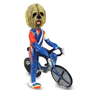 Blonde Lhasa Apso Bicycle Doogie Collectible Dog Figurine
