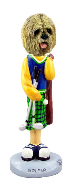 Blonde Lhasa Apso Golf Doogie Collectible Dog Figurine