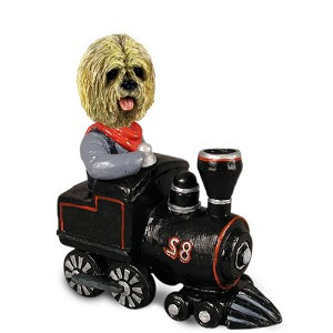 Blonde Lhasa Apso Train Doogie Collectible Dog Figurine