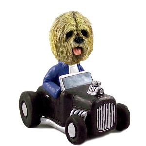 Blonde Lhasa Apso Hot Rod Doogie Collectible Dog Figurine