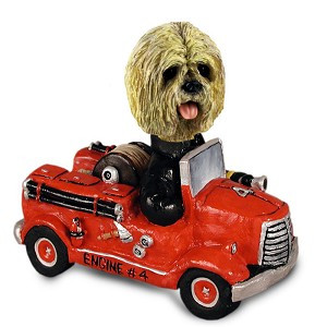 Blonde Lhasa Apso Fire Engine Doogie Collectible Dog Figurine