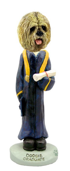 Blonde Lhasa Apso Graduate Doogie Collectible Dog Figurine