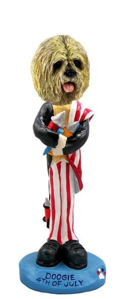Blonde Lhasa Apso 4th of July Doogie Collectible Dog Figurine