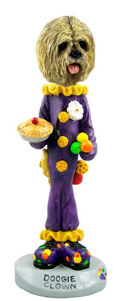 Blonde Lhasa Apso Clown Doogie Collectible Dog Figurine