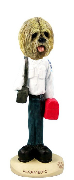 Blonde Lhasa Apso Paramedic Doogie Collectible Dog Figurine