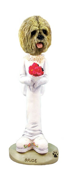 Blonde Lhasa Apso Bride Doogie Collectible Dog Figurine