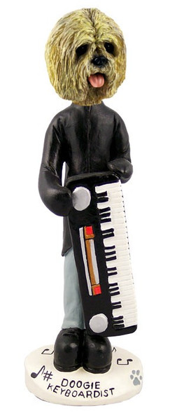 Blonde Lhasa Apso Keyboardist Doogie Collectible Dog Figurine