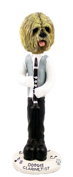 Blonde Lhasa Apso Clarinetist Doogie Collectible Dog Figurine