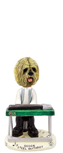 Blonde Lhasa Apso Steel Guitarist Doogie Collectible Dog Figurine