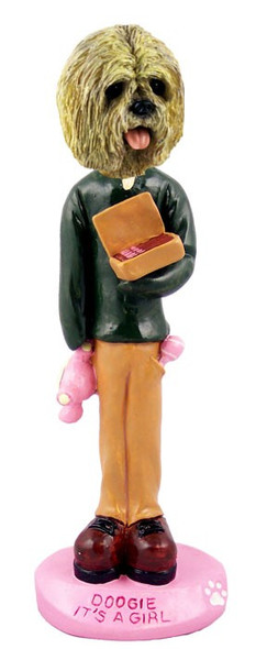 Blonde Lhasa Apso It's a Girl Doogie Collectible Dog Figurine