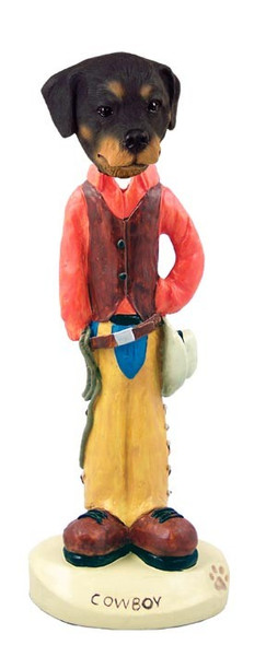 Rottweiler Cowboy Doogie Collectible Dog Figurine
