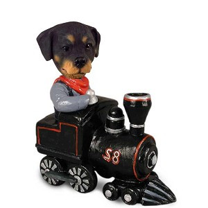 Rottweiler Train Doogie Collectible Dog Figurine