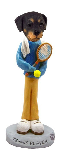 Rottweiler Tennis Player Doogie Collectible Dog Figurine