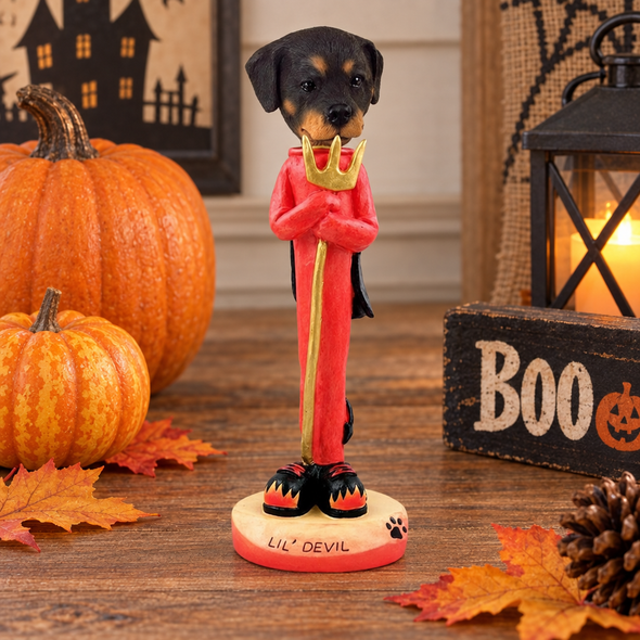 Rottweiler Lil Devil Doogie Collectible Dog Figurine