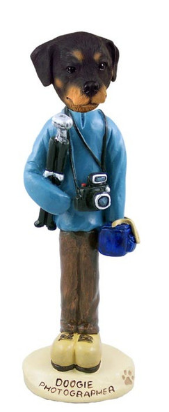 Rottweiler Photographer Doogie Collectible Dog Figurine
