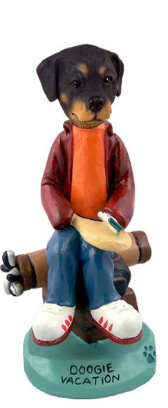 Rottweiler Vacation Doogie Collectible Dog Figurine
