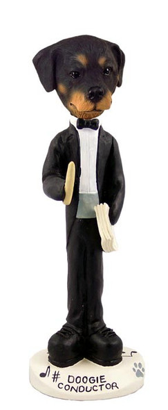 Rottweiler Conductor Doogie Collectible Dog Figurine