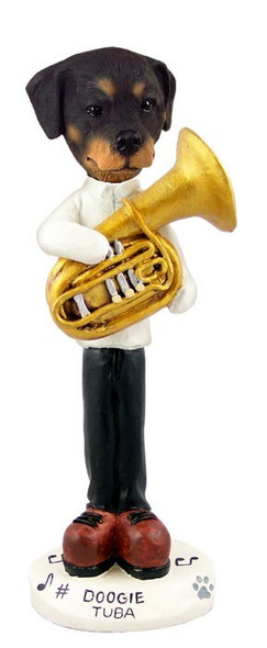Rottweiler Tuba Doogie Collectible Dog Figurine