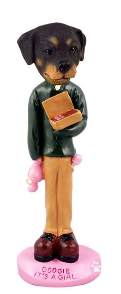 Rottweiler It's a Girl Doogie Collectible Dog Figurine