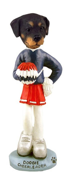 Rottweiler Female Cheerleader Doogie Collectible Dog Figurine