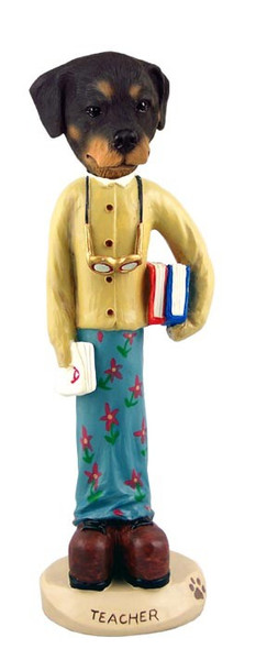 Rottweiler Female Teacher Doogie Collectible Dog Figurine