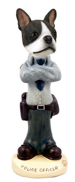 Boston Terrier Police Doogie Collectible Dog Figurine